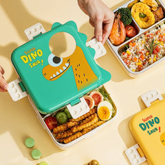 Super Dino Lunch Box 2 Layer Stainless Steel Lunch Box (Green)