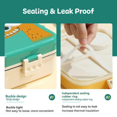 Super Dino Lunch Box 2 Layer Stainless Steel Lunch Box (Green)