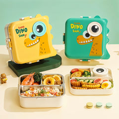Super Dino Lunch Box 2 Layer Stainless Steel Lunch Box (Green)