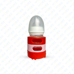 Pretty Baby Glass Feeder with Standard Neck & Silicon Cover 90ml/3oz (Red)