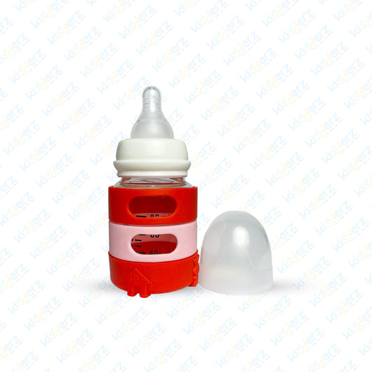 Pretty Baby Glass Feeder with Standard Neck & Silicon Cover 90ml/3oz (Red)