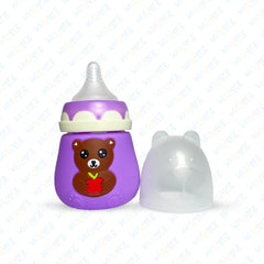 Blue Star Glass Feeder | Imported Wide Neck Teat Feeding Bottle 100ml (Purple)