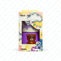 Blue Star Glass Feeder | Imported Wide Neck Teat Feeding Bottle 100ml (Purple)