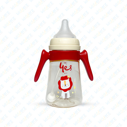 Yes Baby Feeder With Teether | Imported PPSU Feeding Bottle 240ml (Red)