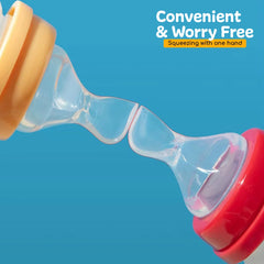 Silicon Baby Feeding Spoon Bottle | Portable Food Dispensing Weaning Feeder 330ml