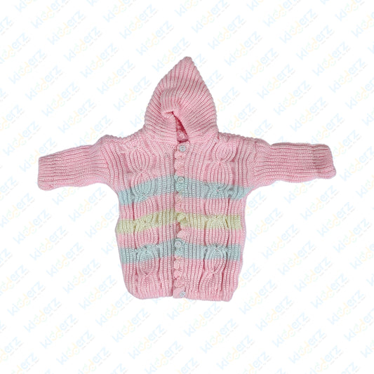 Baby Woolen Hooded Knitted Suit - Winter