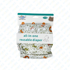 Bebe Memory Washable Cloth Diapers 0-3years | Adjustable & Reusable Nappy New Print Pocket Diapers (green)
