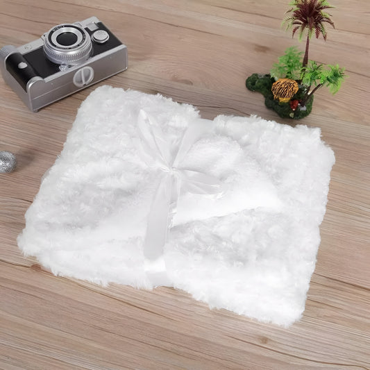 Kids Fleece Bedding Blanket Cover | Coral Fleece Blanket (White)