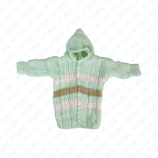 Baby Woolen Hooded Knitted Suit - Winter
