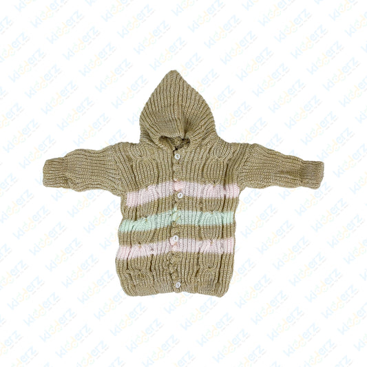 Baby Woolen Hooded Knitted Suit - Winter