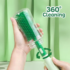 3 IN 1 BABY BOTTLE BRUSH SET | SILICONE FEEDER BRUSH (GREEN)