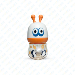 Yes 120ml Anti-Colic Baby Bottle with 3d Animal Design | Baby Plastic Feeder (Orange)