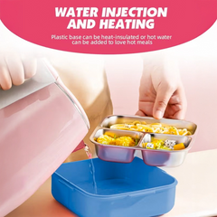 Tedemei Stainless Steel Bento Lunch Box with Sauce Bowl and Spoon