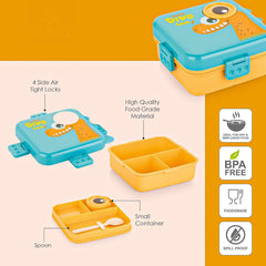 Super Dino Lunch Box 2 Layer Stainless Steel Lunch Box (Blue)