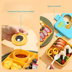 Super Dino Lunch Box 2 Layer Stainless Steel Lunch Box (Blue)