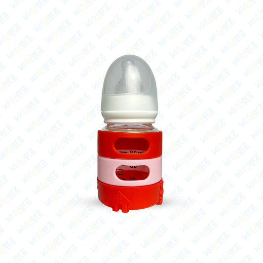 Pretty Baby Glass Feeder with Standard Neck & Silicon Cover 90ml/3oz (Red)