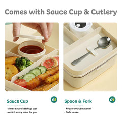 Super Dino Lunch Box 2 Layer Stainless Steel Lunch Box (Yellow)