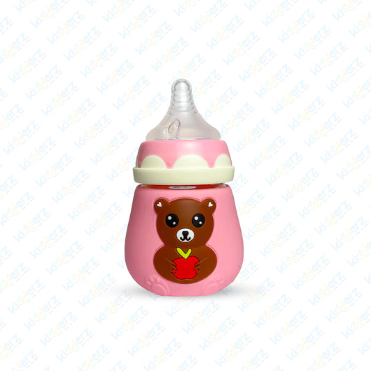 Blue Star Glass Feeder | Imported Wide Neck Teat Feeding Bottle 100ml (Pink)