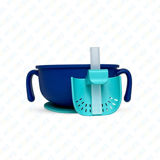 3 in 1 Portable Feeding Set | Snack Bowl with Handle, Silicone Straw, Lid & Detachable Suction Cup