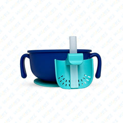 3 in 1 Portable Feeding Set | Snack Bowl with Handle, Silicone Straw, Lid & Detachable Suction Cup