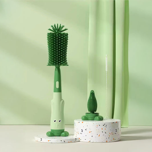 3 IN 1 BABY BOTTLE BRUSH SET | SILICONE FEEDER BRUSH