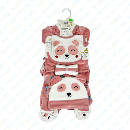 10 Pieces Cat New Born Baby Starter Set | Baby Rompers (0-3 Months)