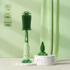 3 IN 1 BABY BOTTLE BRUSH SET | SILICONE FEEDER BRUSH (GREEN)