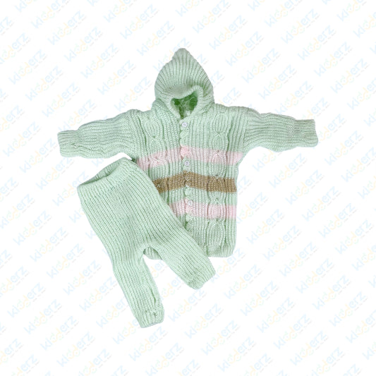 Baby Woolen Hooded Knitted Suit - Winter