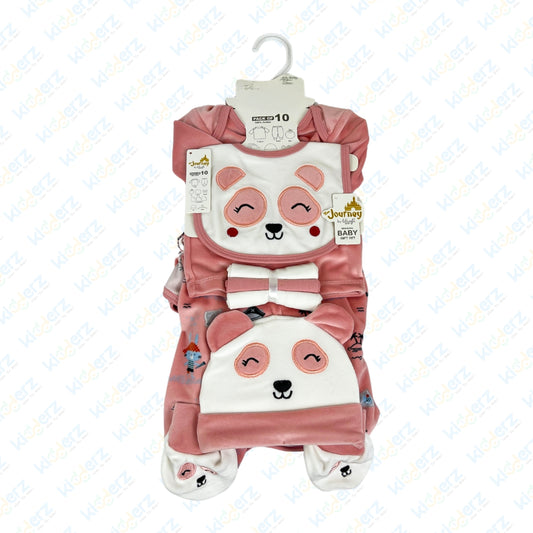 10 Pieces Cat New Born Baby Starter Set | Baby Rompers (0-3 Months)