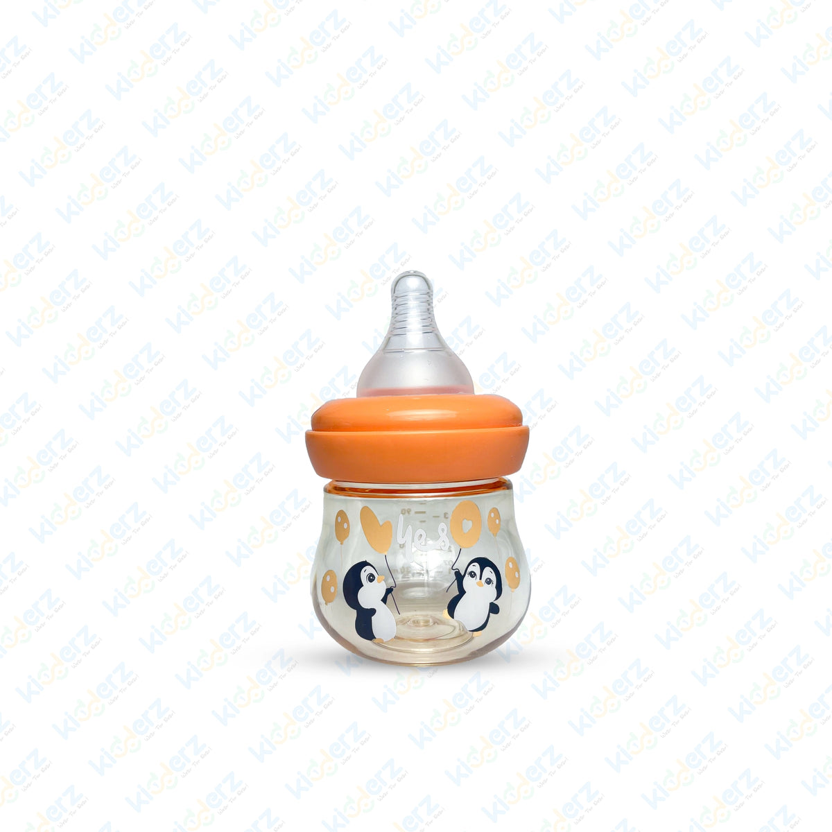 Yes 120ml Anti-Colic Baby Bottle with 3d Animal Design | Baby Plastic Feeder (Orange)