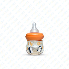 Yes 120ml Anti-Colic Baby Bottle with 3d Animal Design | Baby Plastic Feeder (Orange)
