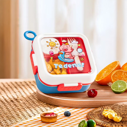 Tedemei Stainless Steel Bento Lunch Box with Sauce Bowl and Spoon