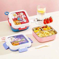 Tedemei Stainless Steel Bento Lunch Box with Sauce Bowl and Spoon